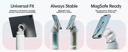 Fjbottle Magnetic Thermos Stainless Steel Sports Water Bottle with Magnetic Phone Holder Bouncing cover Insulation Cup
