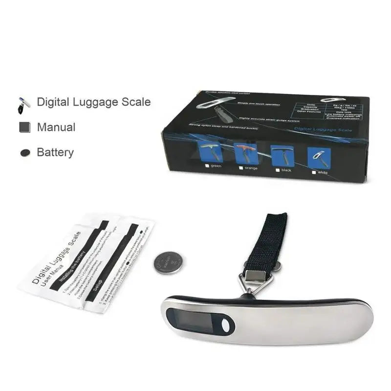 50kg 10g Portable LCD Digital Scale Electronic Luggage Suitcase Scale Weigh Balance Travel Hand Hanging Steelyard Belt Scale