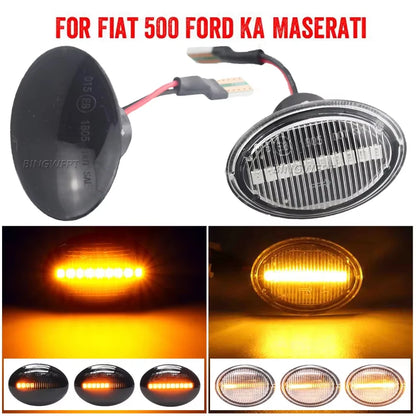 BINGWFPT For Abarth 500 595 695 For FIAT 500 500C 500L Flashing LED Dynamic Turn Signal Side Marker Light
