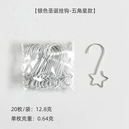 20pcs/bag Christmas Ornaments Metal S-Shaped Hooks Holder Christmas Tree Ball Pendant Hanging Decorations Home Navidad New Year