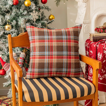 Christmas Plaid Decorative Throw Pillow Covers Scottish Tartan Cushion Case for Farmhouse Home Holiday Decor Sofa Couch Decor