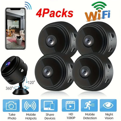 1/4pcs Mini Wireless Camera WiFi Hidden Camera Motion Detection, And Home Security for Indoor Outdoor Pet Monitoring USB Powered