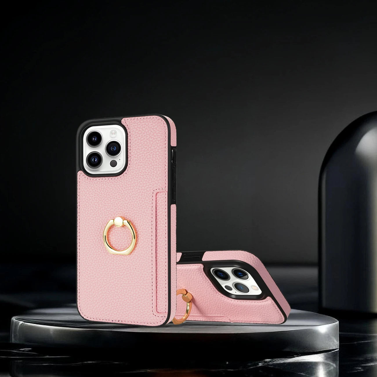 Leather Wallet Phone Case for iPhone Air 17 16 15 14 13 12 11 Pro Max XS XR X 7 8 Plus Ring Holder Card Solt Litchi Stand Cover