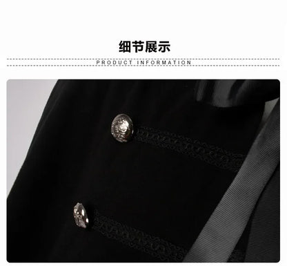 Men Punk Vintage Cape Casual Cloak Halloween Fur Collar Hooded Trench Medieval Costume Renaissance Party Autumn Winter Long Coat