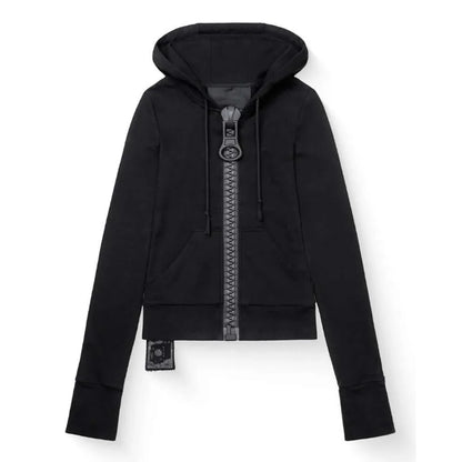 Y2K street Harajuku loose oversized zipper multi-pocket hoodie American fashion trend solid color oversized hoodie for women