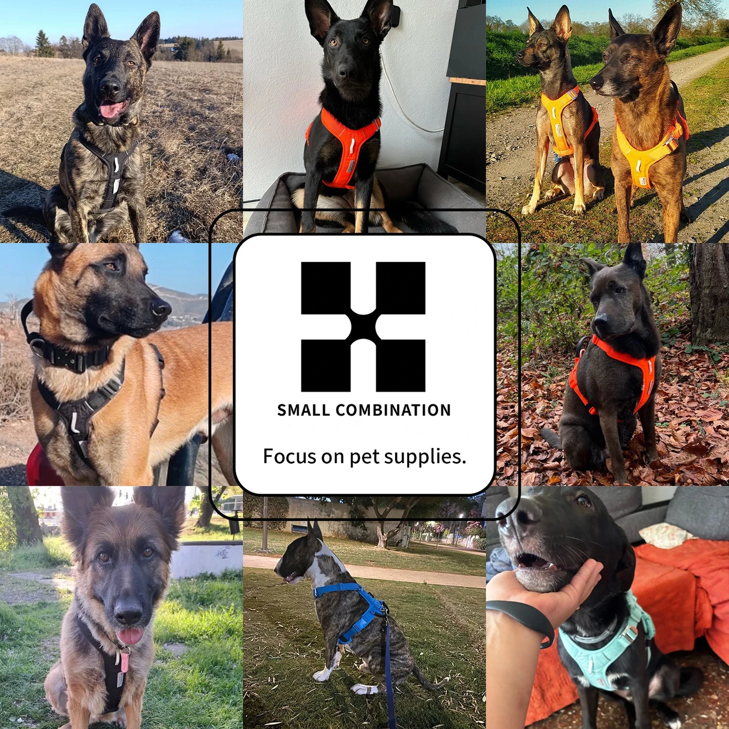 SMALL COMBINATION Pet Harness No Pull Nylon Reflective Dog Harness Adjustable Comfortable Control Walking Running Accessories
