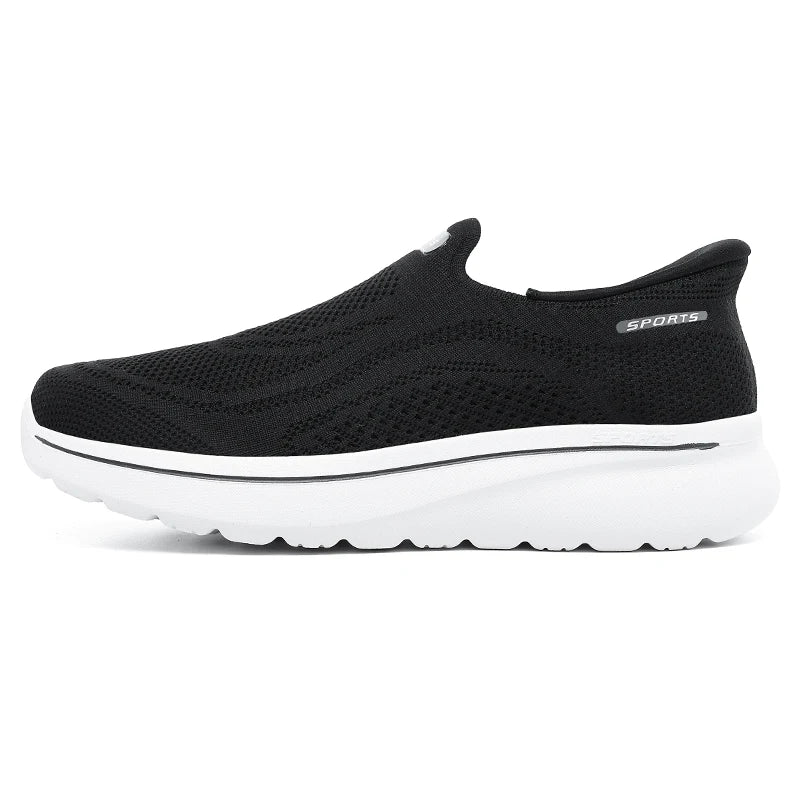 Men Women Slip on Walking Shoes Breathable Mesh Knit Loafers Lightweight Non Slip Comfort Casual Sports Sneakers Walking
