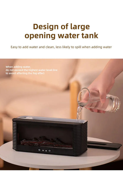 250ml Flame Fireplace Aroma Humidifier Colorful Light Aromatherapy Essential Oil Diffuser with Timed Auto Off for Home Bedroom