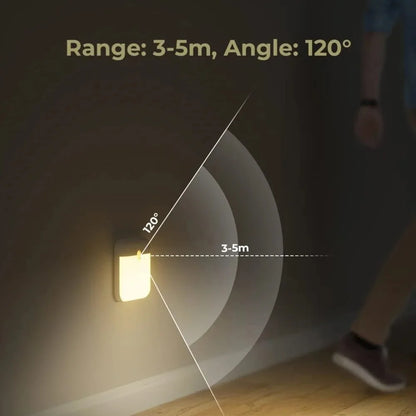 PIR Motion Sensor LED Night Light USB Rechargeable Withswitch Night Lamp for Bedroom Kitchen Cabinet Light Wireless Closet Light