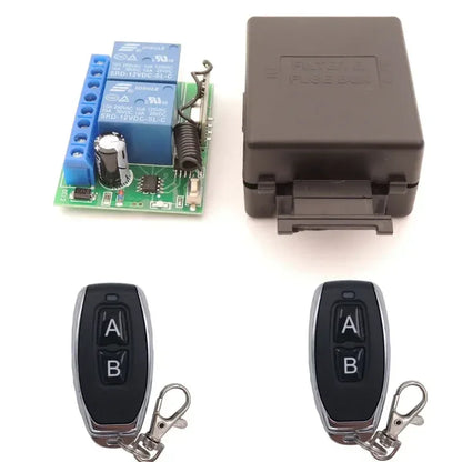 433MHz Universal Wireless Remote Control DC 12V 2CH rf Relay Receiver and Transmitter for Universal Garage door and gate Control
