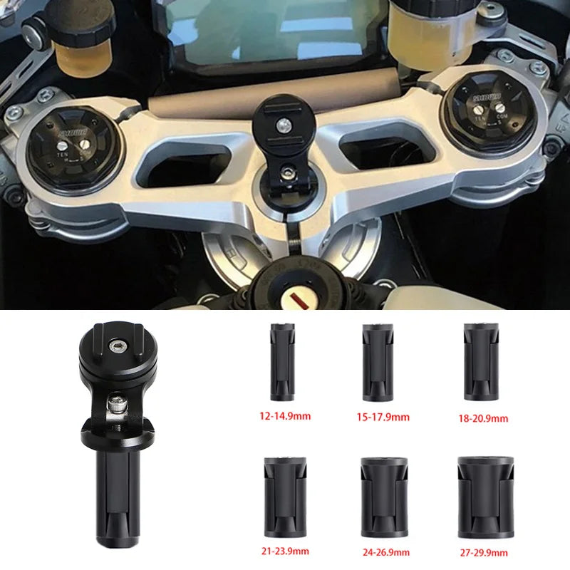 Phone Holder Stem Triple Tree Fork Mount Clamp Mobile Phone Stand Motorcycle Mirror Navigation Phone Support Handlebar Bracket