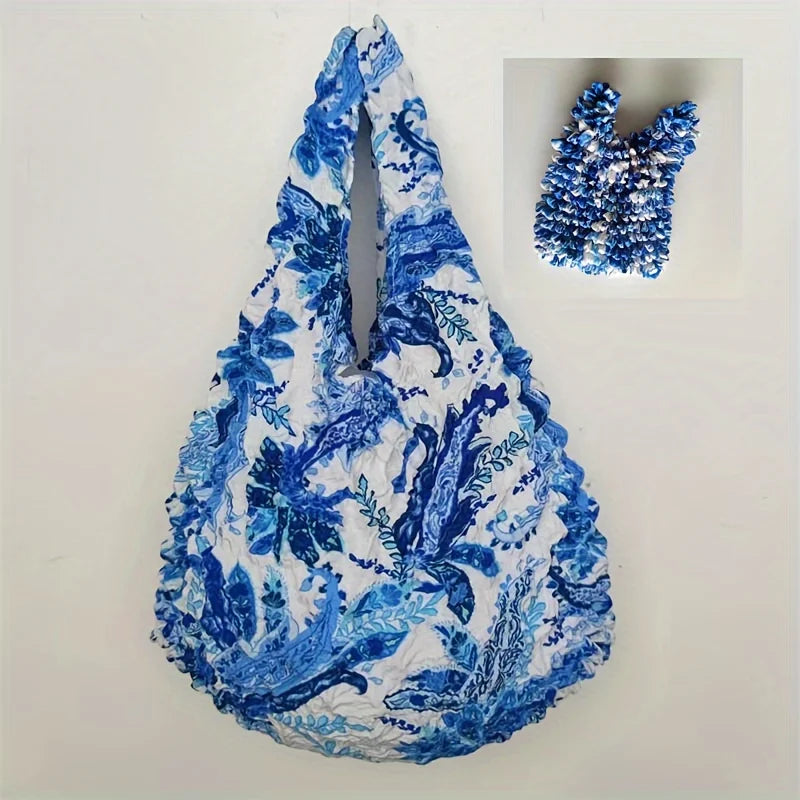 Magic Shopping Bag, Expandable Pleated Handbag, Large Capacity Shopping Bag Suitable for Travel and Shopping