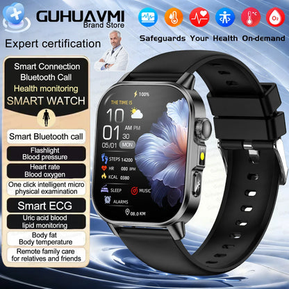 2026 New Health Smart Watch Precise Measurement ECG+PPG Blood Pressure Uric Acid Body Fat Analysis call SmartWatch For Men Women