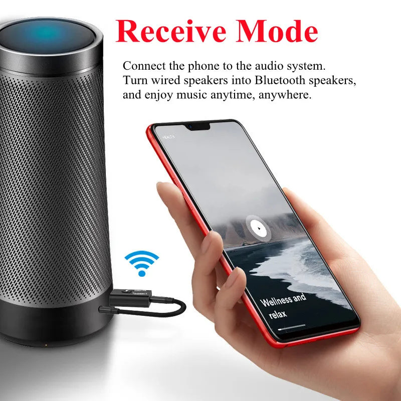 GRWIBEOU 2 IN1 USB wireless Bluetooth adapter 5.0 suitable for computer TV laptop computer speakers earphones Bluetooth adapter