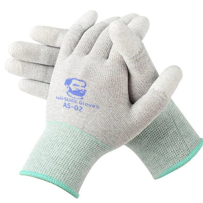 MECHANIC AS-02 Anti-static Gloves PU Coating Fibre Non-Slip Electricity Proof For Electronic Work Protective Gloves L/M size