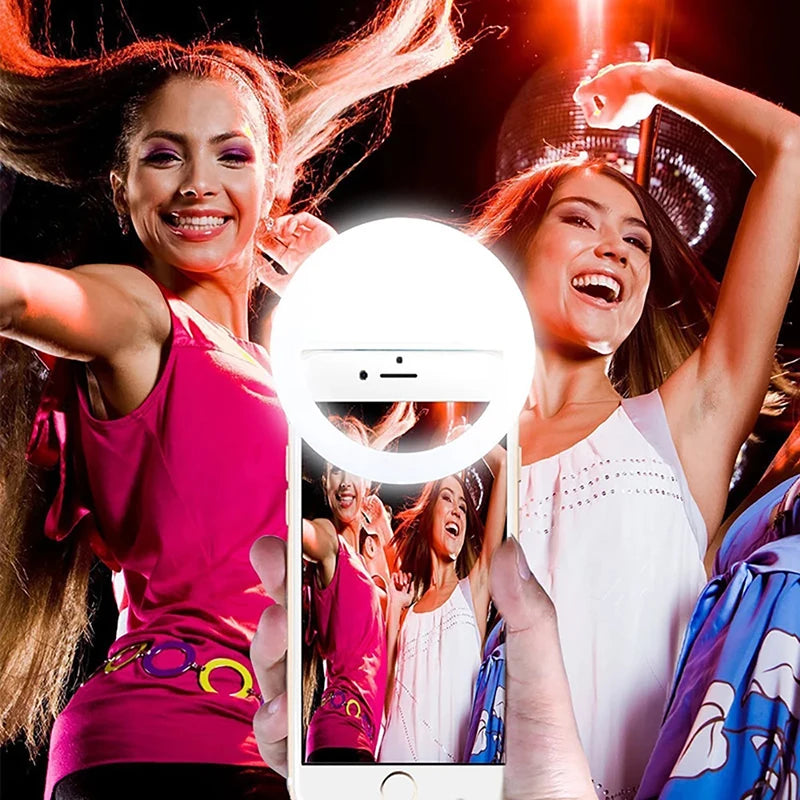 Led Selfie Ring Light Mobile Phone Lens Lamp Adjustable Live Brightness Portable Selfie Fill Ring Light For iPhone Xiaomi Huawei