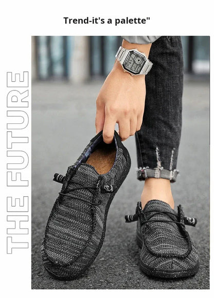 Men 2025 New Leisure Sneakers Spring Summer Breathable Lightweight Outdoor Canvas Shoes Large Size Men's Shoes Walking Loafers