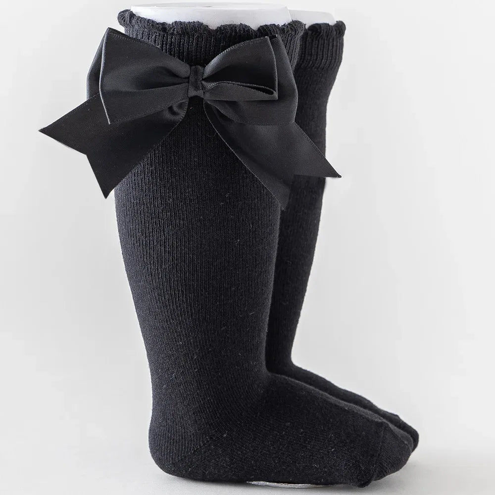 Winter Autumn Kids Knee High Socks Baby Girls Cotton Socks Big Bow Soft Toddlers Princess Children Long Socken For 0-5Years