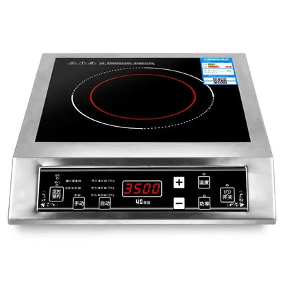 3500W Home High Power Induction Cooker Commercial Flat Desktop Button Stainless Steel Soup Stir-fry Flat Bottom Induction Cooker