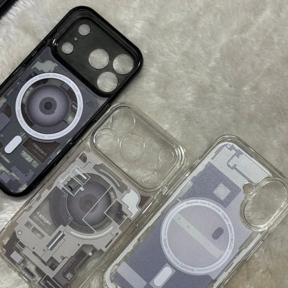 Original Spigen technology case for iPhone 17 Pro Max, magnetic phone case, transparent acrylic 17 Pro protective cover