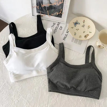 Seamless Push Up Bra for Women - Cotton Sports Bralette with Removable Pads, Wire-Free Comfort for Yoga & Daily Wear