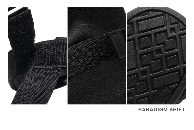 Black Men's Outdoor Casual Arch Support Sandals Anti-Slip Breathable Beach Holiday Sports Sandals for Summer Walking Size 40-45