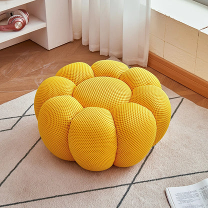 Nordic Sofa Pedal Simple Round Stool Low Ottomans Living Room Sofa Footstool 3D Fabric Creative Leg Footstool Pumpkin Footstools