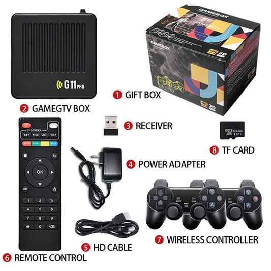G11 Pro Retro Home Console Built in 10000+ Retro Games HD Video Game Console Plug and Play with 2.4G Wireless Dual Controllers by PDG ibma