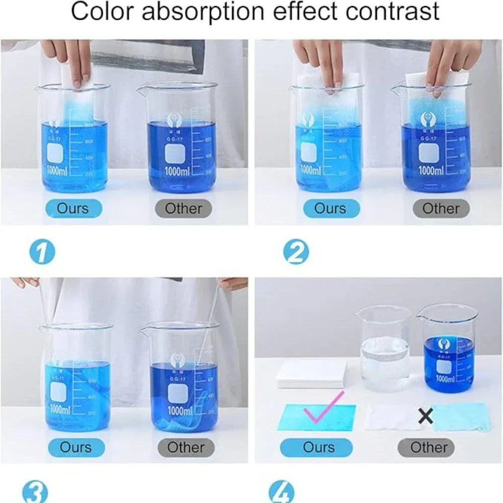 50-1400Pcs Laundry Tablets Laundry Paper Anti-Staining Mixing Color Mixing Absorption Washing Household for Washing Machine