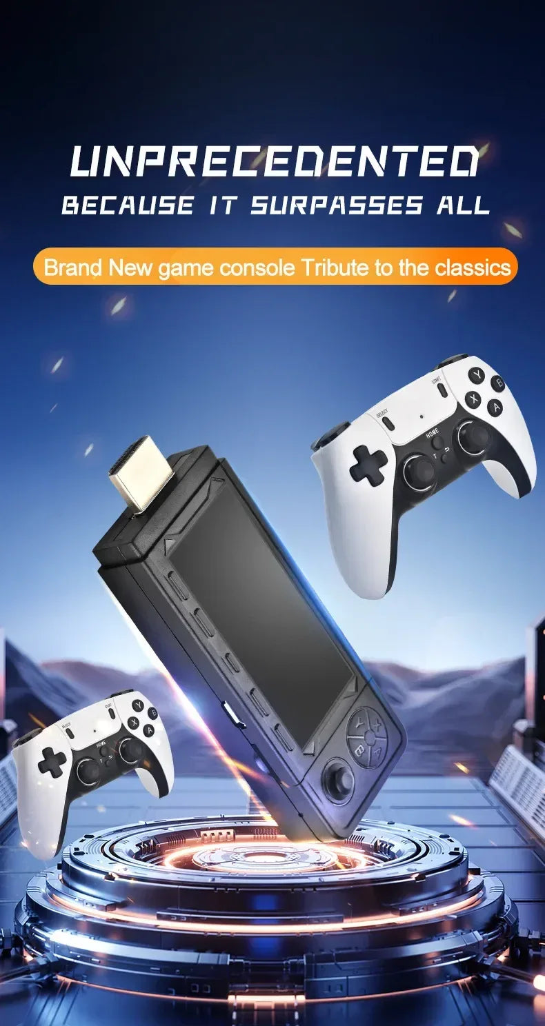 2025 X9 Pro Retro 4K 3D Game Stick TV HD Video Game Console 905X3 Chip 256G 42000 Games For PS1/PSP/SFC/N64 Dual 2.4G Controller