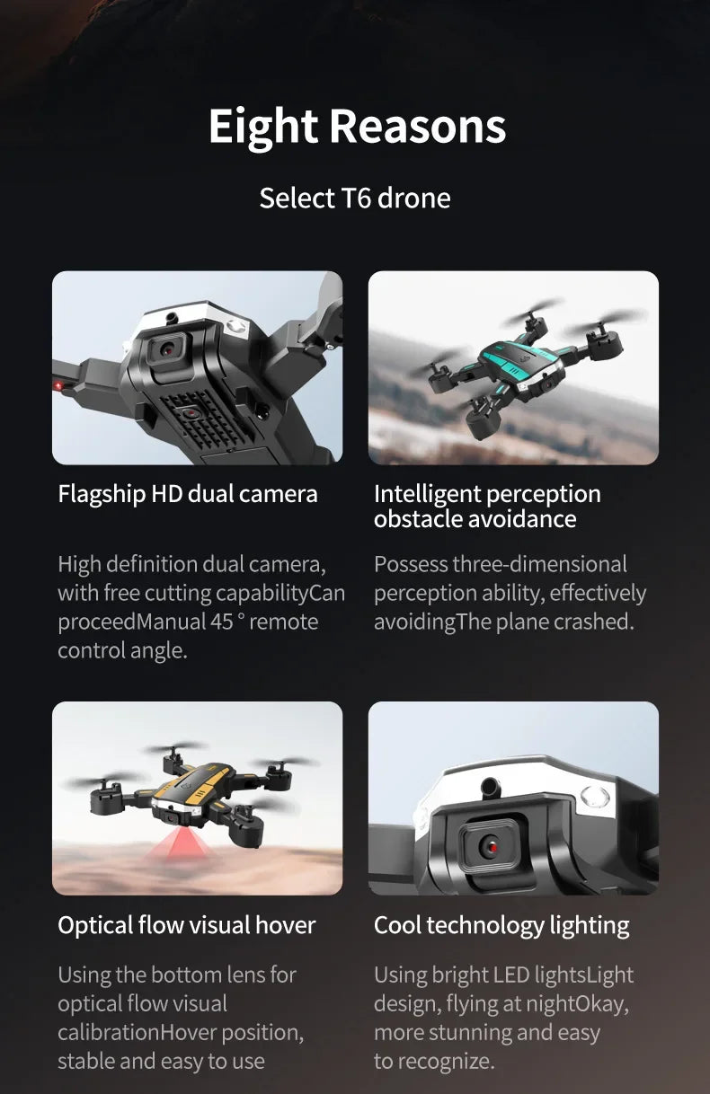 2026 New G6 GPS Drone 8K Professional HD Camera Optical Flow 5G WIFI Omnidirectional Obstacle Avoidance Quadcopter Kids Gift Toy