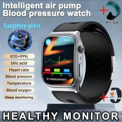 Sapphire Glass Air Pump Airbag Test Three High Smart Watches Men ECG Heart Rate Blood Pressure Health Tracker NFC Smartwatch