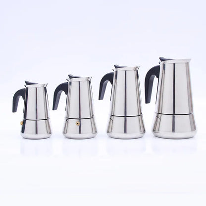 Stainless Steel Moka Pot Espresso Percolator Coffee Pots Electric Italian Turkish Portable Camping Moka Pots