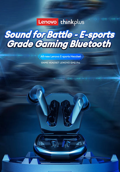 Choice Lenovo GM2 Pro TWS Bluetooth Headphones Long Endurance With Low Latency Headphones Smart Touch With HIFI Sound Earbuds
