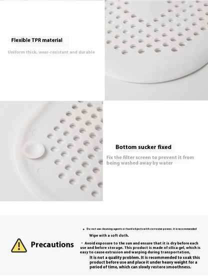 Sewer with Suction Cup, Floor Drain Mat, Kitchen, Bathroom, Anti Clogging Hair Filter