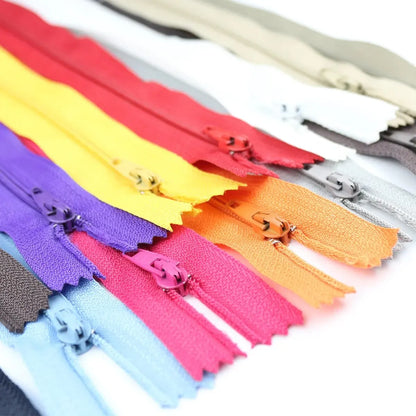 3#Nylon Closed Tail Zipper Dress Pants Casual Pants Front Pocket Short Zipper (Random Color 20 Packs)