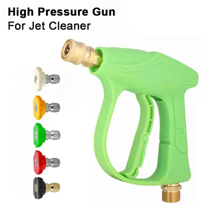Heavy - Duty 1/4" Quick Connect Pressure Washer Gun, M22 - 14 Thread, 5 Nozzles For Jet Washer & Patio Clean