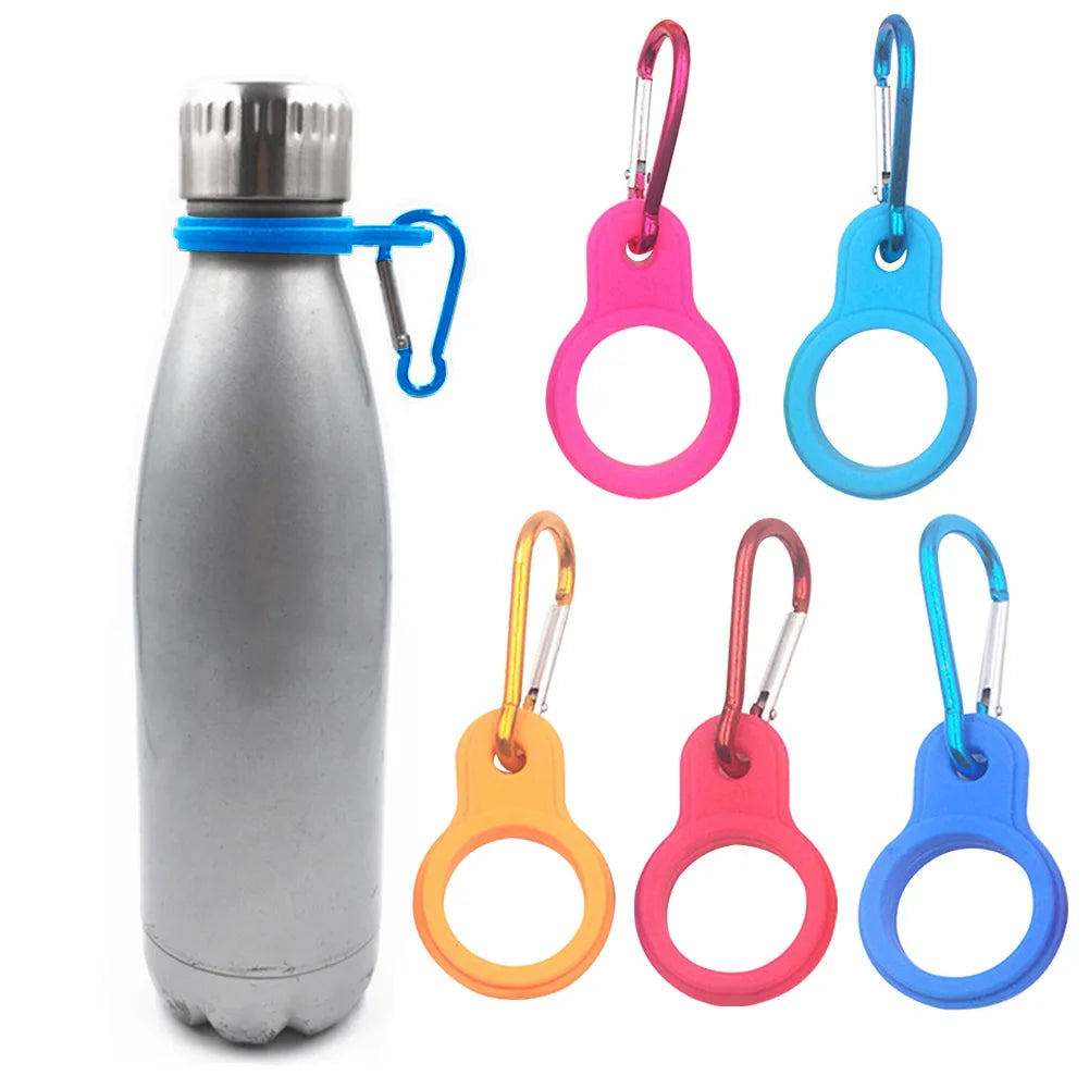 Silicone Kettle Hanging Buckle Carabiner Sports Water Bottle Holder Outdoor Camping Portable Water Bottle Hook Backpack Hanger