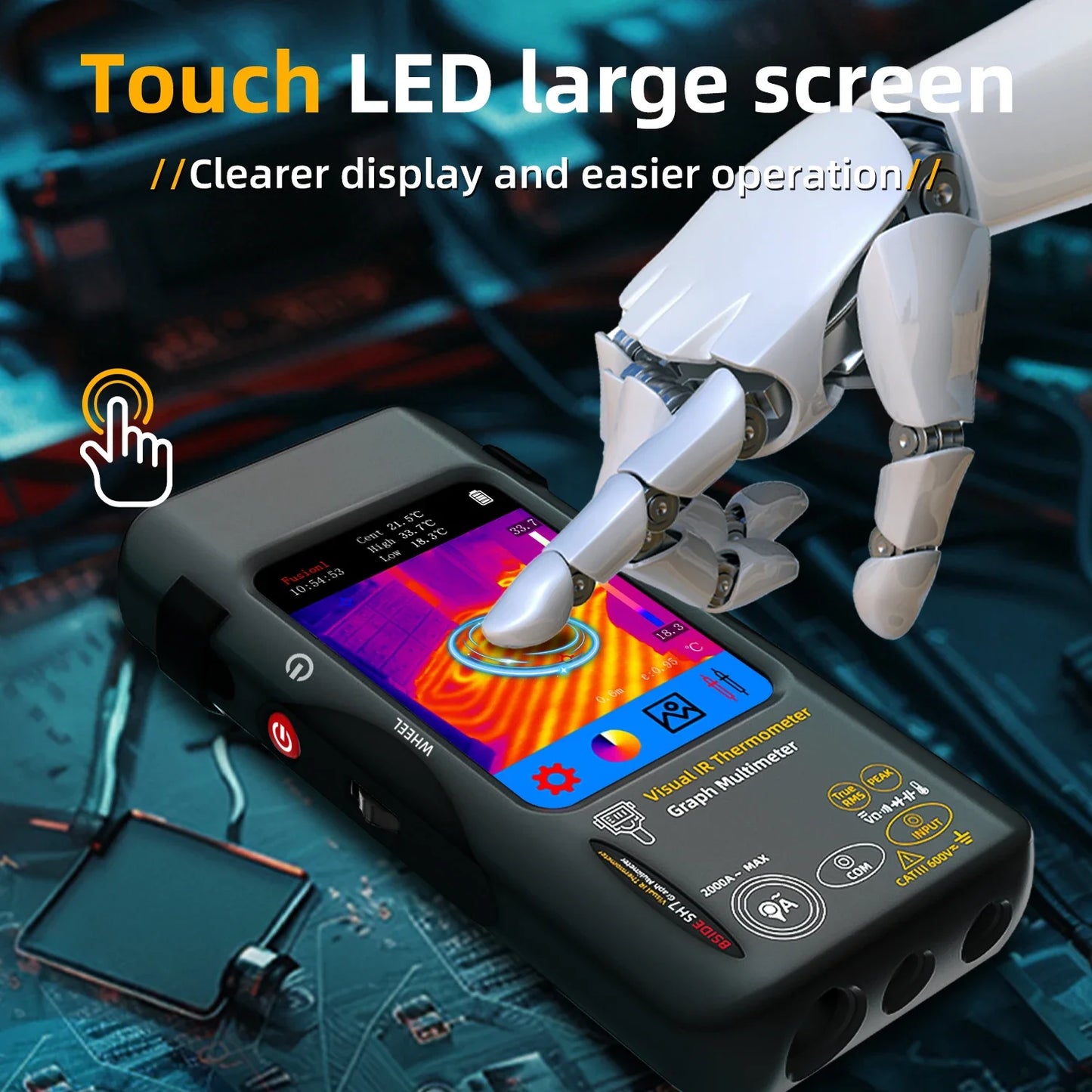 BSIDE SH7 320*320 Thermal Imager Camera 20000 Counts Touchscreen Digital Multimeter 2 in 1 IR Camera for Macro lens Repair PCB