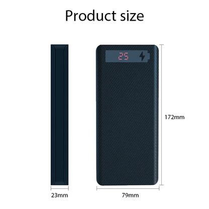 20000mAh 5V PowerBank Shell With 2 USB 1 Type C 1 Micro USB Charge Support 8 Battery 18650 model Storage Box Detachable Cases