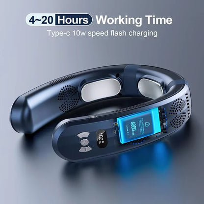 New Hanging Neck Fan Wearable Air Conditioner USB Rechargeable Portable 3 Refrigeration Mute 6000mAh Outdoor Summer Cooler Fans