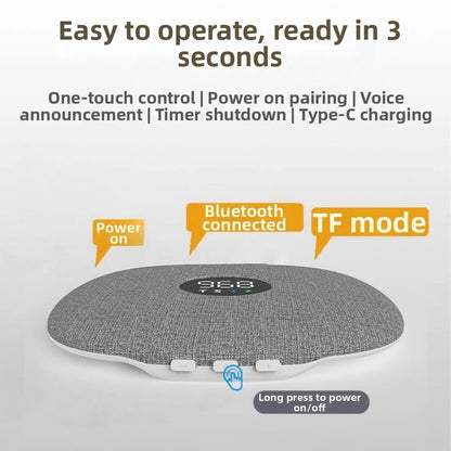 Bluetooth 5.4 Under Pillow Bluetooth Speaker Sleep Aid Bone Conduction Sound Machine TF Card Support Ultra-Thin