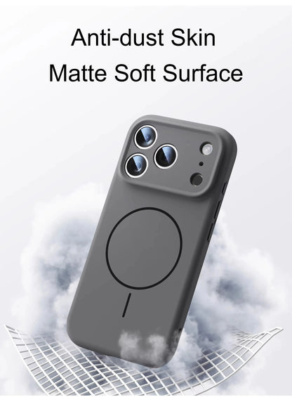 Magnetic Original Liquid Silicone For Magsafe Phone Case For iPhone 17 16 15 14 13 12 Pro Max 16 Plus 17Air Skin Feel Soft Cover