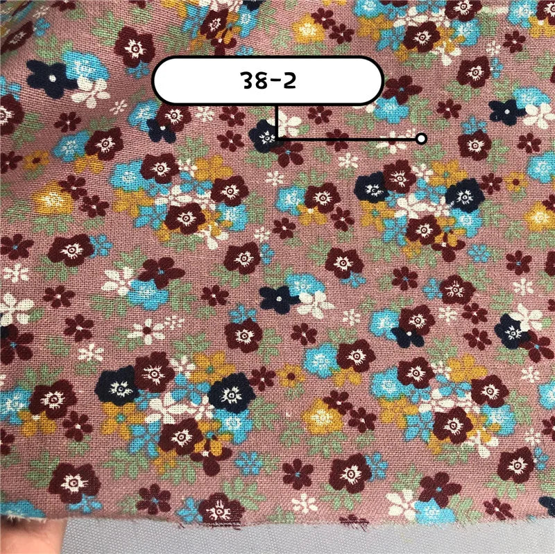 145cm Wide Printed Cotton and Linen Fabric Small Floral Patterns Retro Shirt Dress DIY Clothing Sewing Fabric 90% Cotton Content