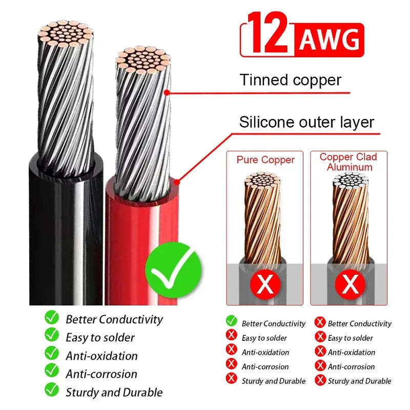 XT60 12AWG Parallel Battery Connector XT60Male/Female Cable Dual Extension 40CM/60CM Silicone Wire for RC Battery Motor