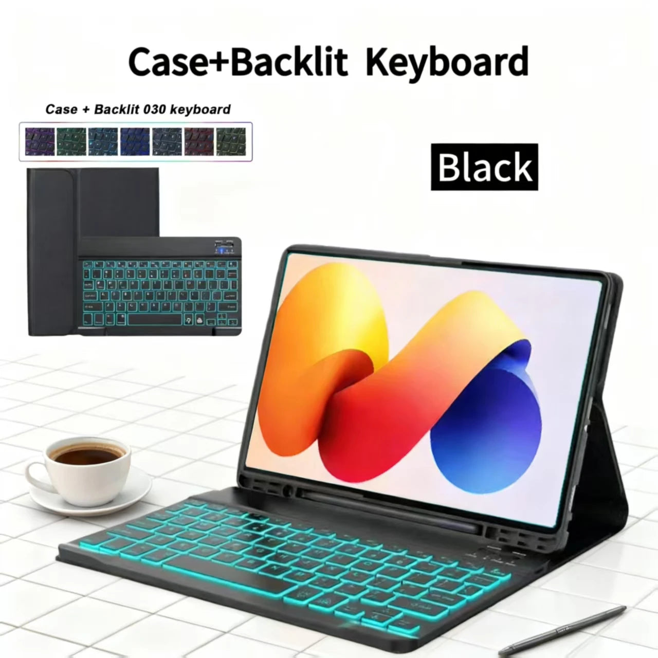 Case for Redmi Pad Pro/Redmi Pad 2 Pro 12.1 inch For Xiaomi Poco Pad 12.1 lnch Keyboard Case with Detachable Bluetooth Keyboard