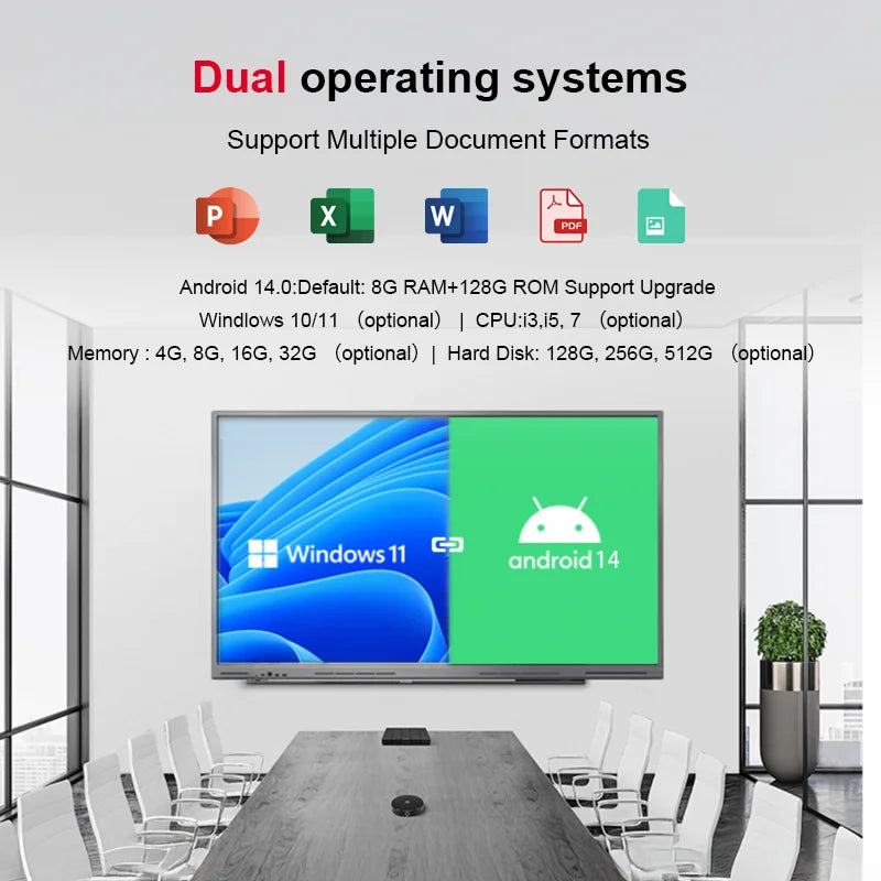 Smart LED Touch TV With Android WiFi 4K 50 55 65 75 Inch Smart Touch TV-Customizable Size OEM/ODM Karaoke TV Motherboard