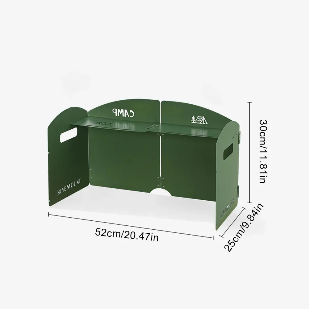 Four-Fold Gas Stove Windproof Screen Foldable Gas Stove Windshield Portable Camping Picnic Cooking Burner Wind Shield for BBQ