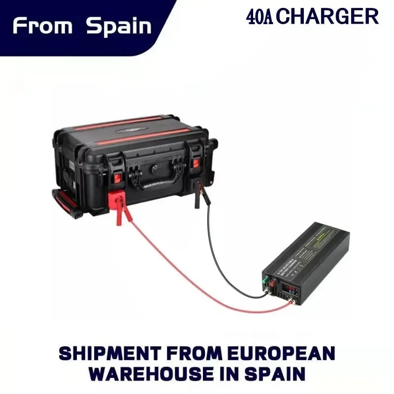 Portable 12V100A Lifepo4 Battery Charger 40A 50A Lithium Battery Charger 60A 85A with Adjustable Voltage and Current Anderson