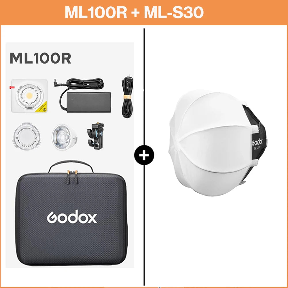 Godox ML100R 110W RGB LED Video Light 2800-6500K 11 FX Effects APP Control Godox Mount for Filmmaking/Live Streaming/Vlog